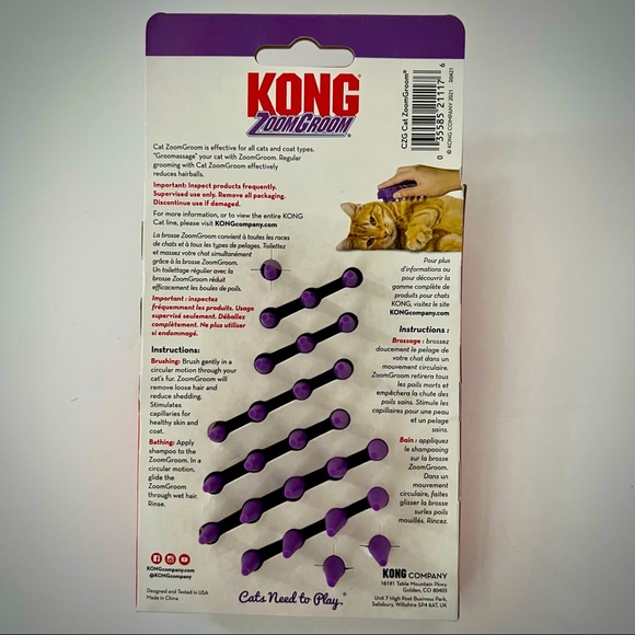 Kong Zoom Groom Cat Brush NEW!! 🐈 🐈‍⬛ - Picture 2 of 4
